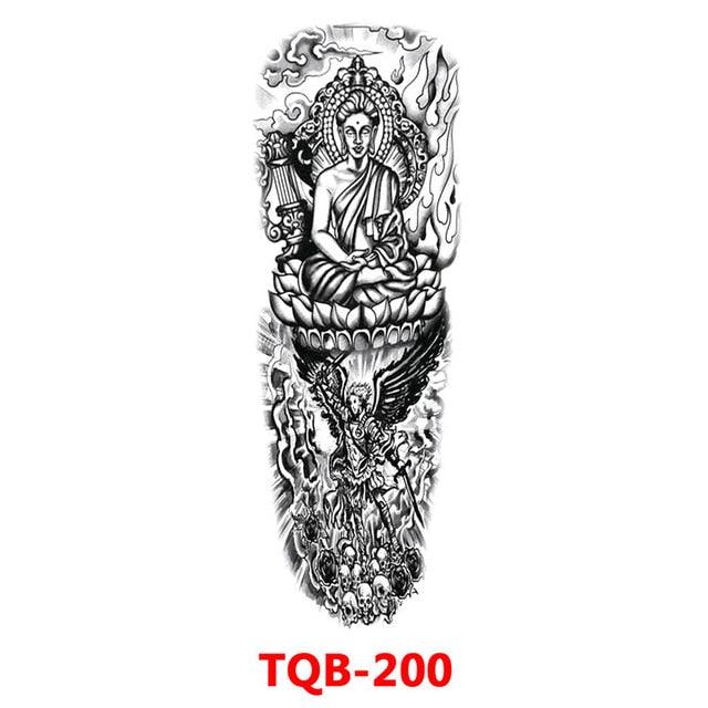 Full Arm Large Size Sleeve Temporary Sticker Dragon Tattoo Waterproof Body Art Realistic 3D Design For Mens