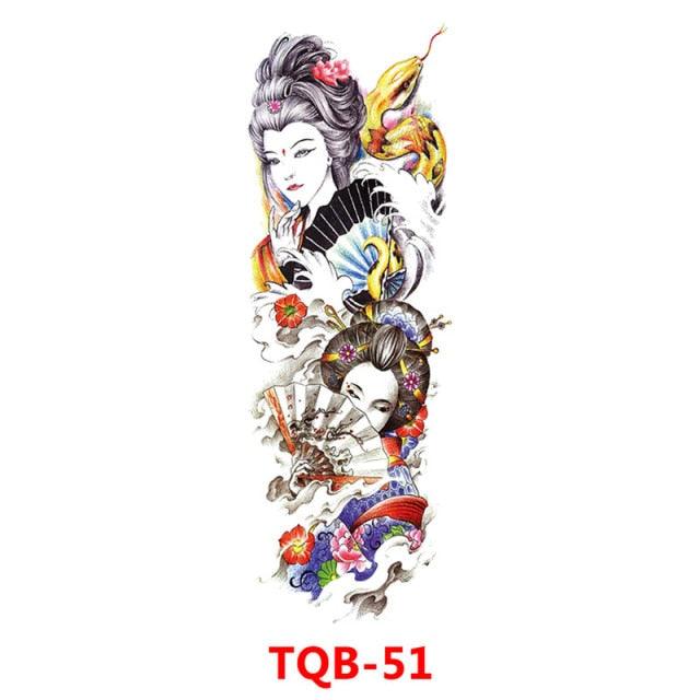 Full Arm Large Size Sleeve Temporary Sticker Dragon Tattoo Waterproof Body Art Realistic 3D Design For Mens