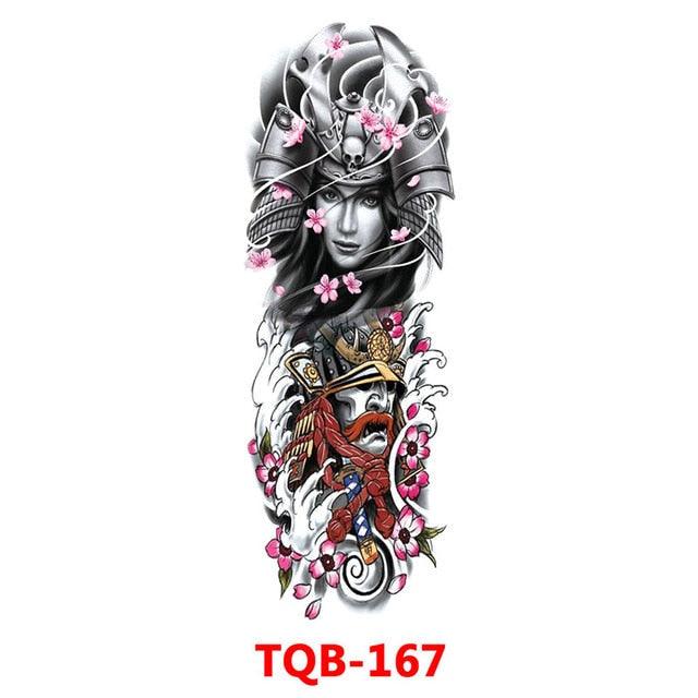 Full Arm Large Size Sleeve Temporary Sticker Dragon Tattoo Waterproof Body Art Realistic 3D Design For Mens