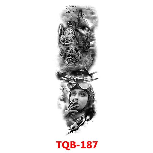 Full Arm Large Size Sleeve Temporary Sticker Dragon Tattoo Waterproof Body Art Realistic 3D Design For Mens