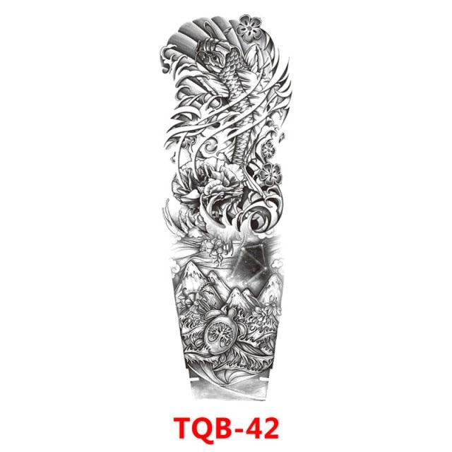 Full Arm Large Size Sleeve Temporary Sticker Dragon Tattoo Waterproof Body Art Realistic 3D Design For Mens