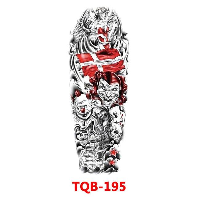 Full Arm Large Size Sleeve Temporary Sticker Dragon Tattoo Waterproof Body Art Realistic 3D Design For Mens