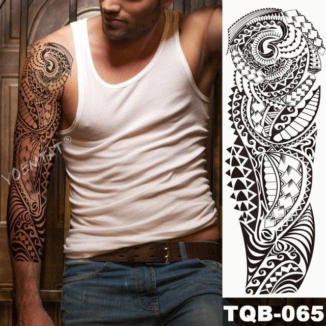 Full Arm Temporary Tattoos 8 Sheets and Half Arm Shoulder Waterproof Tattoos Elegant Large Lion Sleeve Sticker Tattoo Waterproof Temporary Big Wolf Tatoos For Men and Women