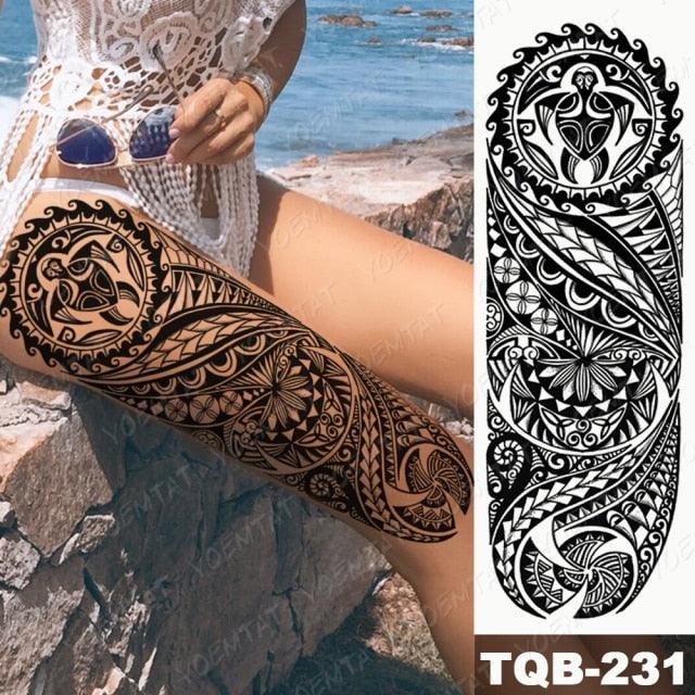 Full Arm Temporary Tattoos 8 Sheets and Half Arm Shoulder Waterproof Tattoos Elegant Large Lion Sleeve Sticker Tattoo Waterproof Temporary Big Wolf Tatoos For Men and Women