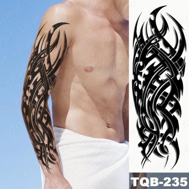 Full Arm Temporary Tattoos 8 Sheets and Half Arm Shoulder Waterproof Tattoos Elegant Large Lion Sleeve Sticker Tattoo Waterproof Temporary Big Wolf Tatoos For Men and Women