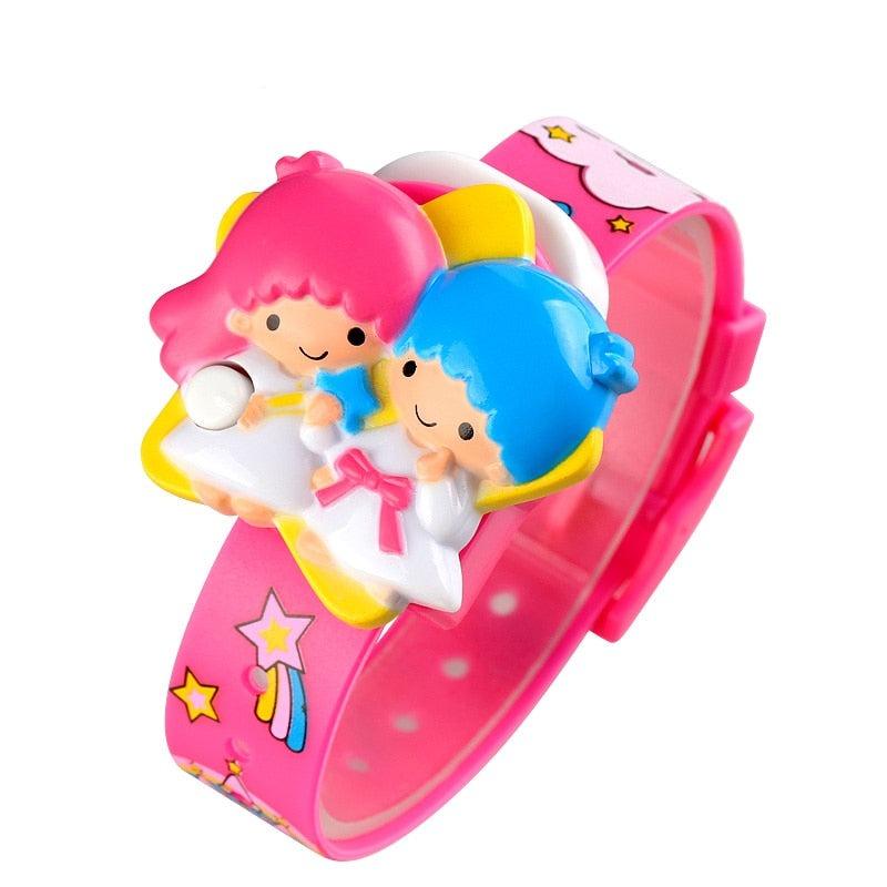 Fun Children Watch Flower Angel Baby Kids Digital Watches Waterproof Small Boys Girls Sport Outdoor LED Kids Silicone Strap Cute Unique Pattern Silicone Colorful Elegant Children Toddler Digital Watch