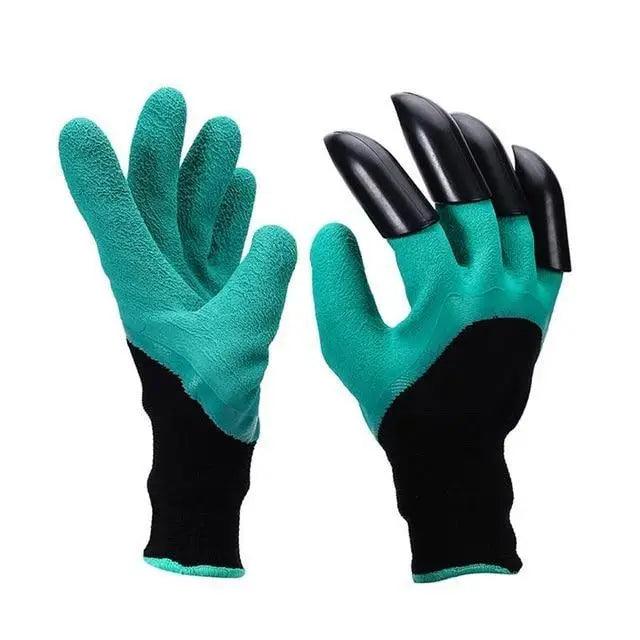 Garden Gloves With Fingertips Claws ABS Plastic Garden Rubber Gloves Gardening Digging Planting Durable Gloves With Claws Waterproof Outdoor Work Breathable Glove Best Gift For Gardener