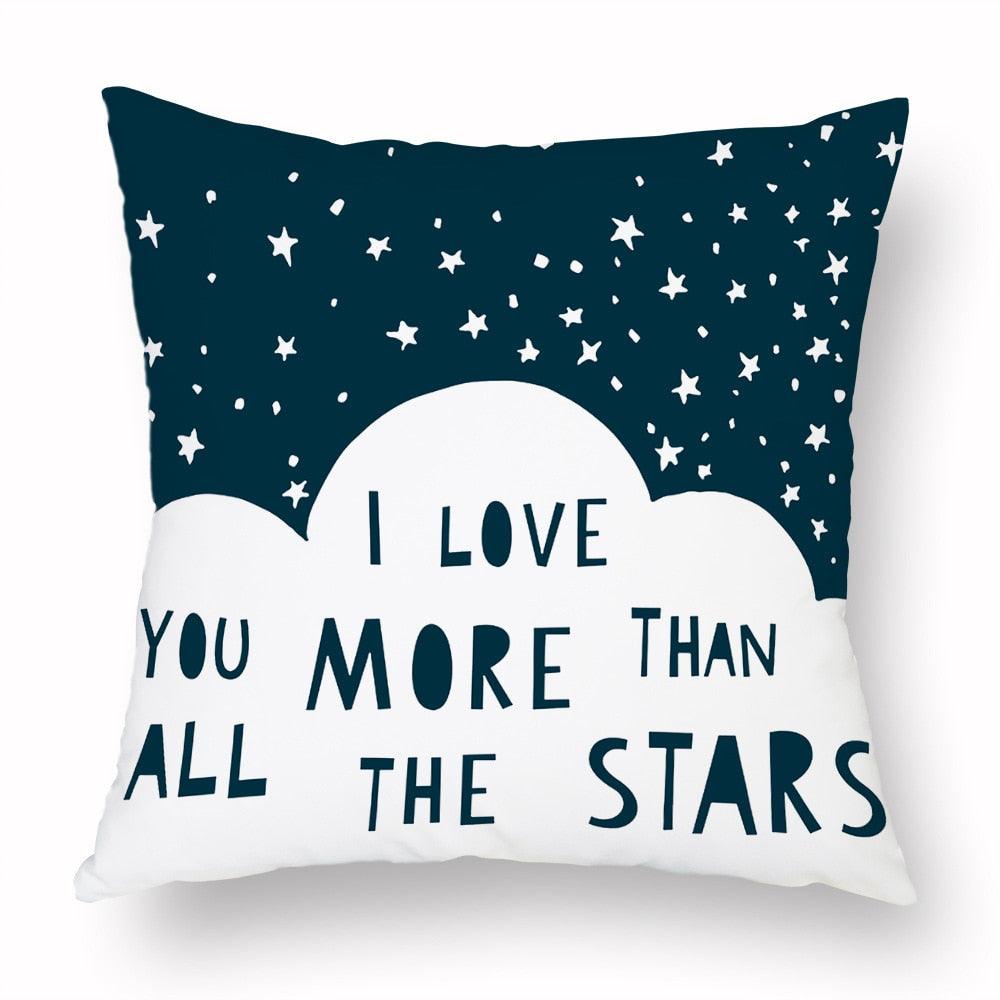 Geometry Cushion Cover Trees Cactus Bear Star Pattern Cushion Cover Pillowcase Cotton Pillow Sofa Throw White Printed Print Decorative Pillow Covers For Sofa Bed Sweet Home Decor Case 45x45CM