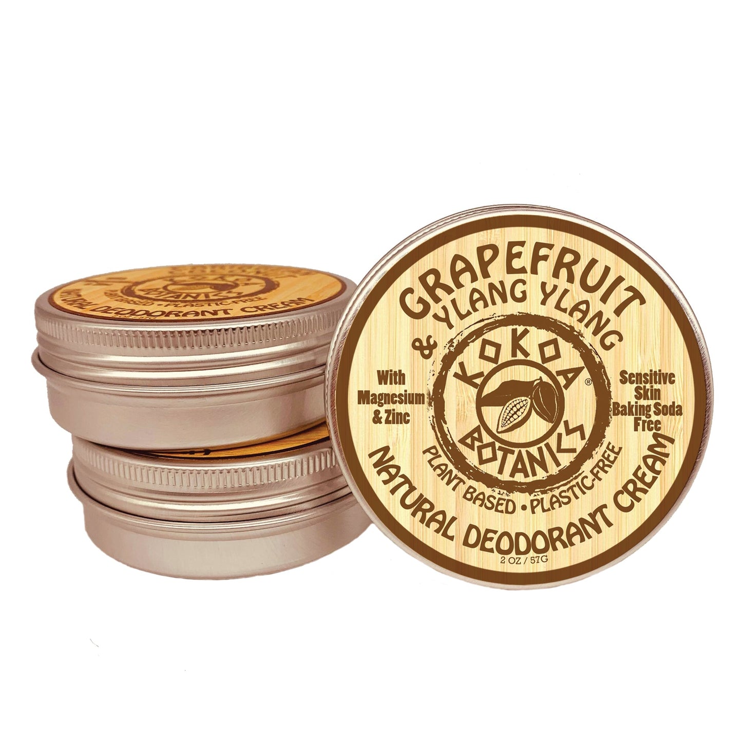 GRAPEFRUIT & YLANG YLANG - Natural Deodorant Cream - Sensitive Skin - Baking Soda Free  - 2.5 oz