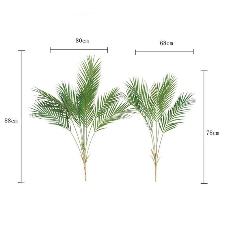 Green Artificial Palm Leaves Plastic Tropical Tree Fake  Indoor Outdoor Garden Home Outdoor Decorations