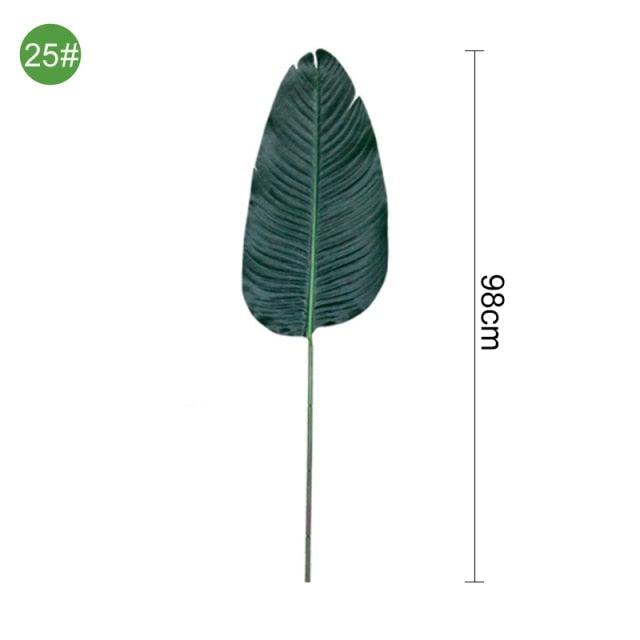 Green Artificial Palm Leaves Plastic Tropical Tree Fake  Indoor Outdoor Garden Home Outdoor Decorations