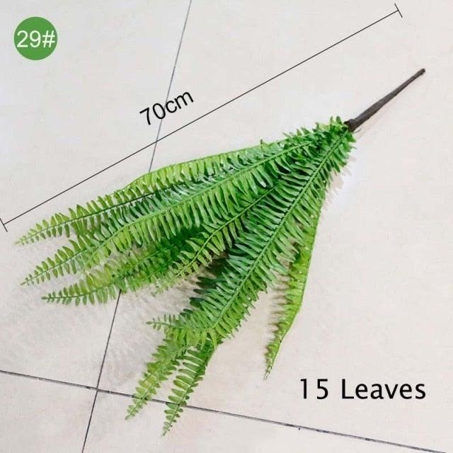 Green Artificial Palm Leaves Plastic Tropical Tree Fake  Indoor Outdoor Garden Home Outdoor Decorations