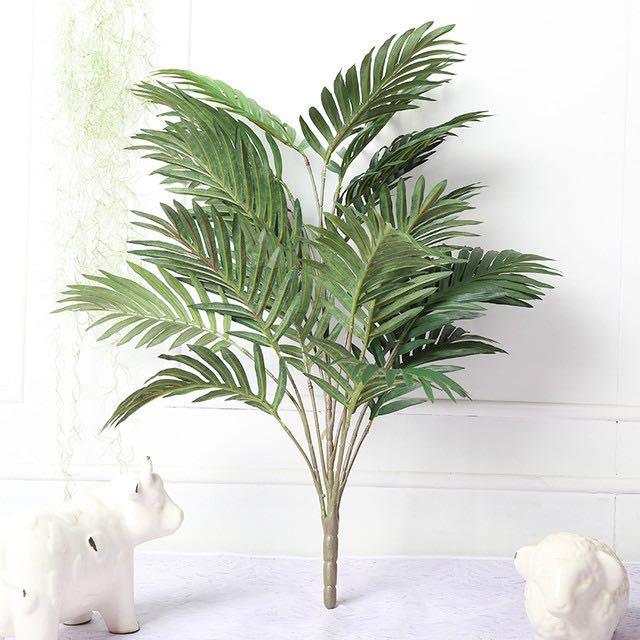 Green Artificial Palm Leaves Plastic Tropical Tree Fake  Indoor Outdoor Garden Home Outdoor Decorations