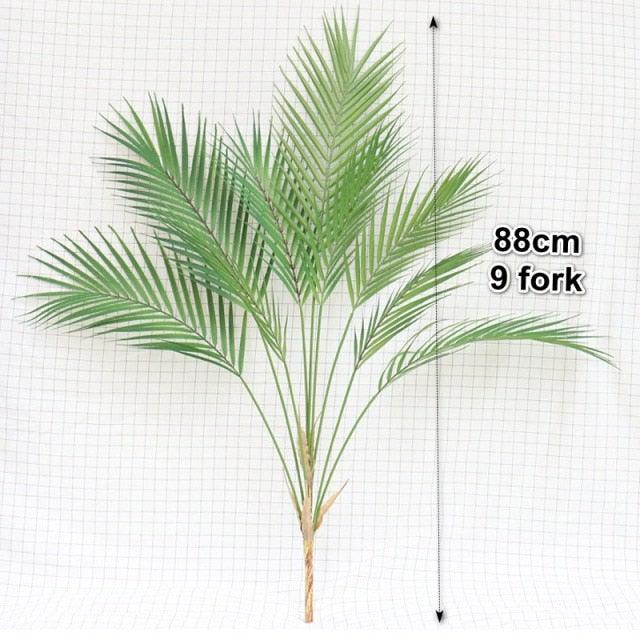 Green Artificial Palm Leaves Plastic Tropical Tree Fake  Indoor Outdoor Garden Home Outdoor Decorations