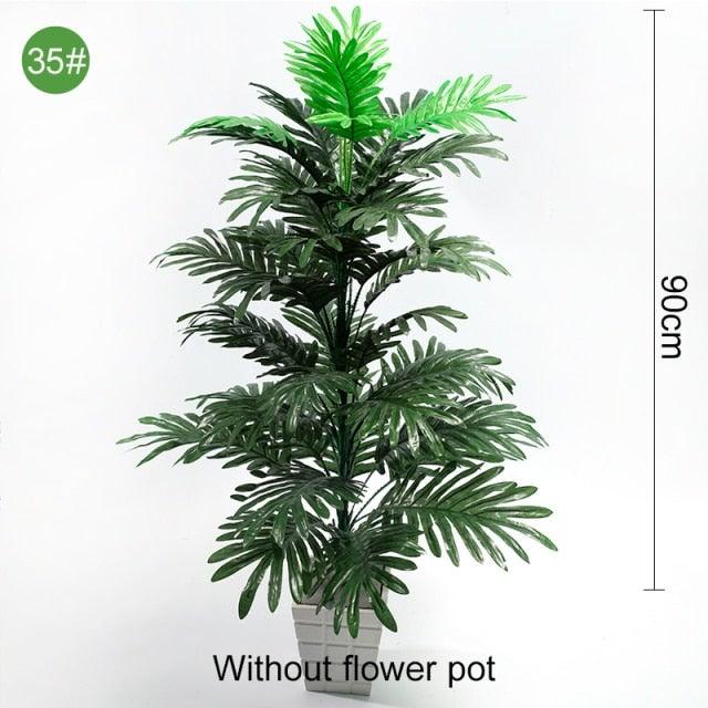 Green Artificial Palm Leaves Plastic Tropical Tree Fake  Indoor Outdoor Garden Home Outdoor Decorations