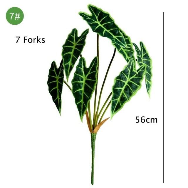 Green Artificial Palm Leaves Plastic Tropical Tree Fake  Indoor Outdoor Garden Home Outdoor Decorations