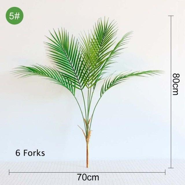 Green Artificial Palm Leaves Plastic Tropical Tree Fake  Indoor Outdoor Garden Home Outdoor Decorations