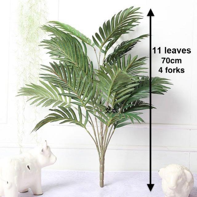 Green Artificial Palm Leaves Plastic Tropical Tree Fake  Indoor Outdoor Garden Home Outdoor Decorations