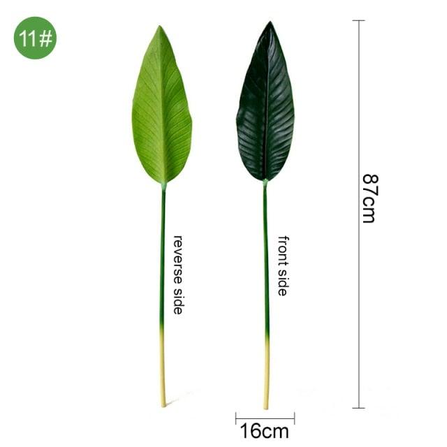 Green Artificial Palm Leaves Plastic Tropical Tree Fake  Indoor Outdoor Garden Home Outdoor Decorations