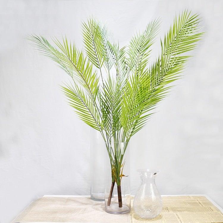 Green Artificial Palm Leaves Plastic Tropical Tree Fake  Indoor Outdoor Garden Home Outdoor Decorations