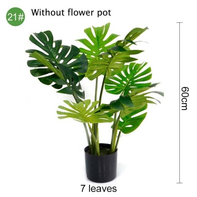 Green Artificial Palm Leaves Plastic Tropical Tree Fake  Indoor Outdoor Garden Home Outdoor Decorations