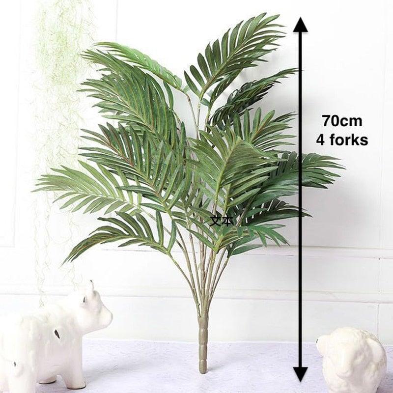Green Artificial Palm Leaves Plastic Tropical Tree Fake  Indoor Outdoor Garden Home Outdoor Decorations