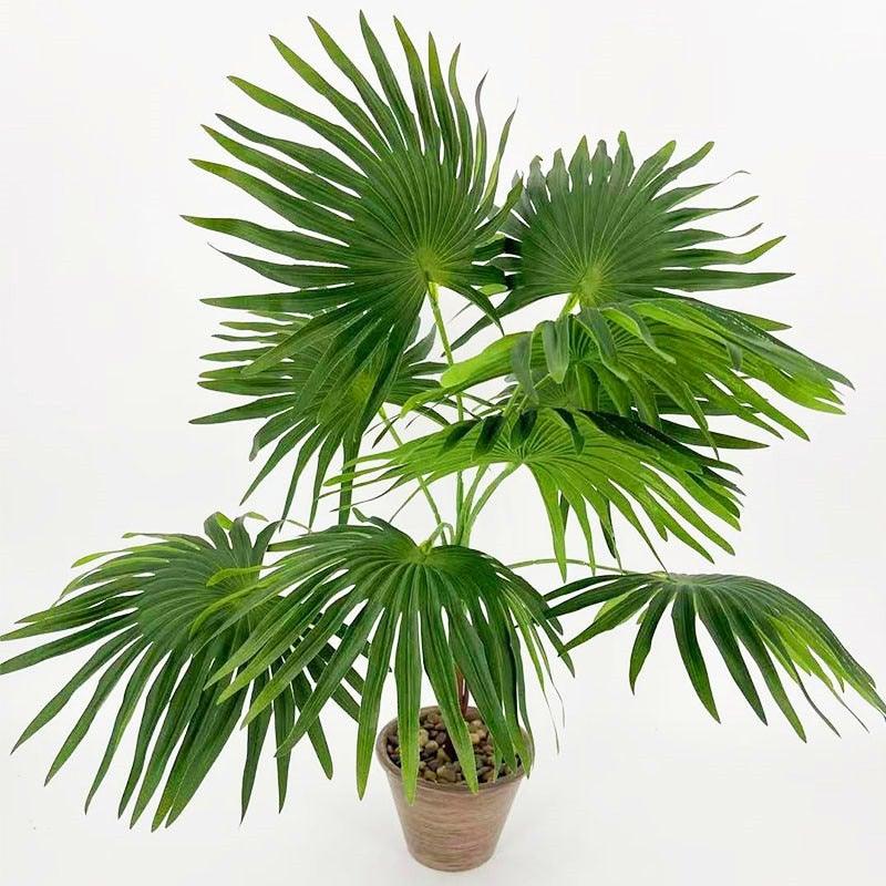 Green Artificial Palm Leaves Plastic Tropical Tree Fake  Indoor Outdoor Garden Home Outdoor Decorations