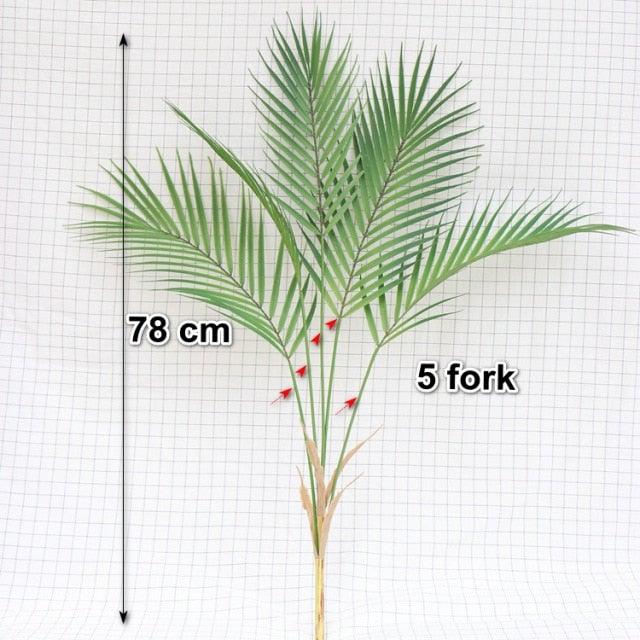 Green Artificial Palm Leaves Plastic Tropical Tree Fake  Indoor Outdoor Garden Home Outdoor Decorations