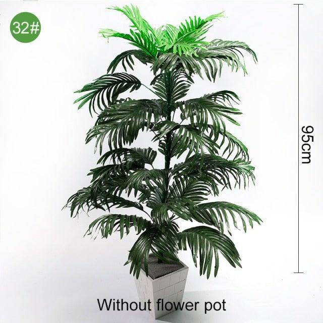 Green Artificial Palm Leaves Plastic Tropical Tree Fake  Indoor Outdoor Garden Home Outdoor Decorations