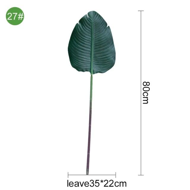 Green Artificial Palm Leaves Plastic Tropical Tree Fake  Indoor Outdoor Garden Home Outdoor Decorations