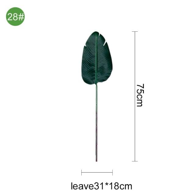 Green Artificial Palm Leaves Plastic Tropical Tree Fake  Indoor Outdoor Garden Home Outdoor Decorations