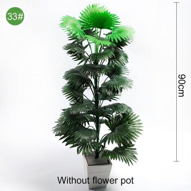 Green Artificial Palm Leaves Plastic Tropical Tree Fake  Indoor Outdoor Garden Home Outdoor Decorations