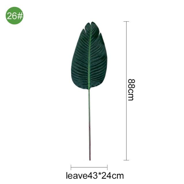 Green Artificial Palm Leaves Plastic Tropical Tree Fake  Indoor Outdoor Garden Home Outdoor Decorations