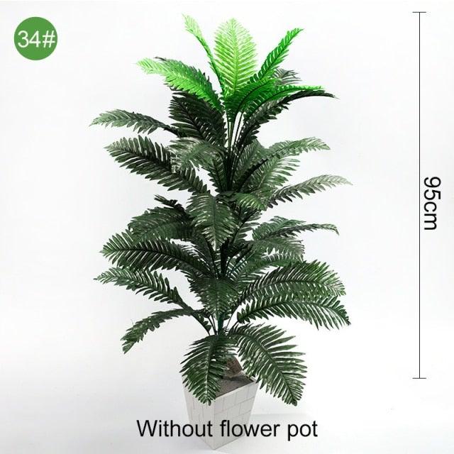 Green Artificial Palm Leaves Plastic Tropical Tree Fake  Indoor Outdoor Garden Home Outdoor Decorations