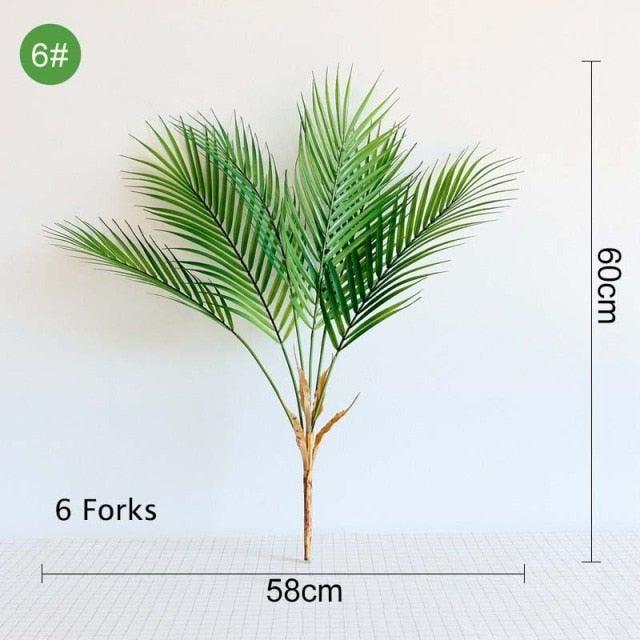 Green Artificial Palm Leaves Plastic Tropical Tree Fake  Indoor Outdoor Garden Home Outdoor Decorations