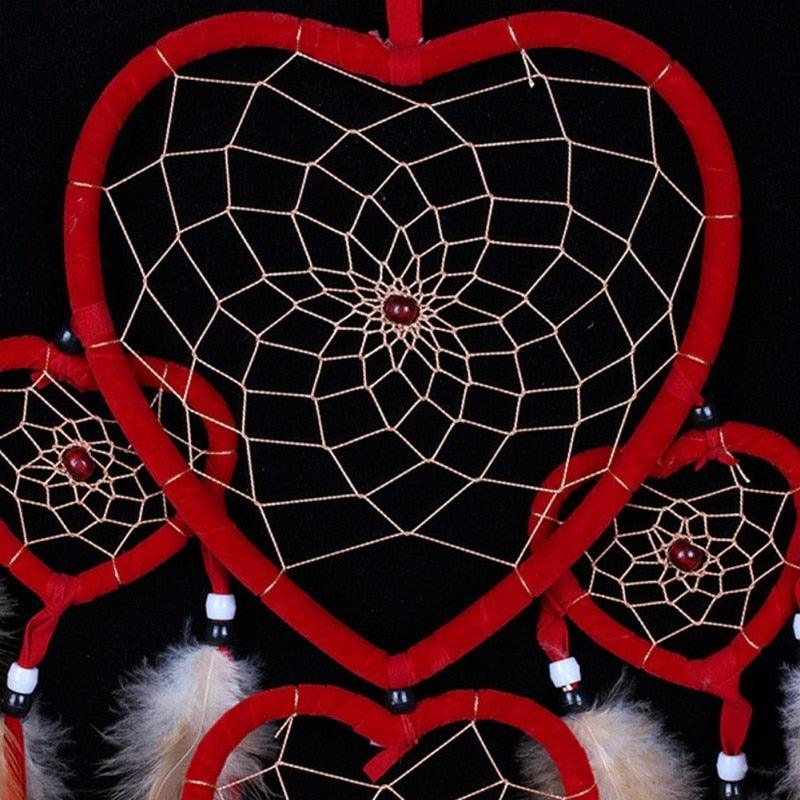 Handmade Dream-catcher Traditional Heart Dream Catching Ornaments Feather Ornaments Wall Car Hanging Wind Chimes Ornaments Home Hanging Room Birthday Decoration For Mom Pendants Ornaments