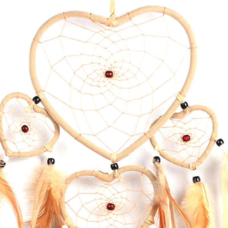 Handmade Dream-catcher Traditional Heart Dream Catching Ornaments Feather Ornaments Wall Car Hanging Wind Chimes Ornaments Home Hanging Room Birthday Decoration For Mom Pendants Ornaments