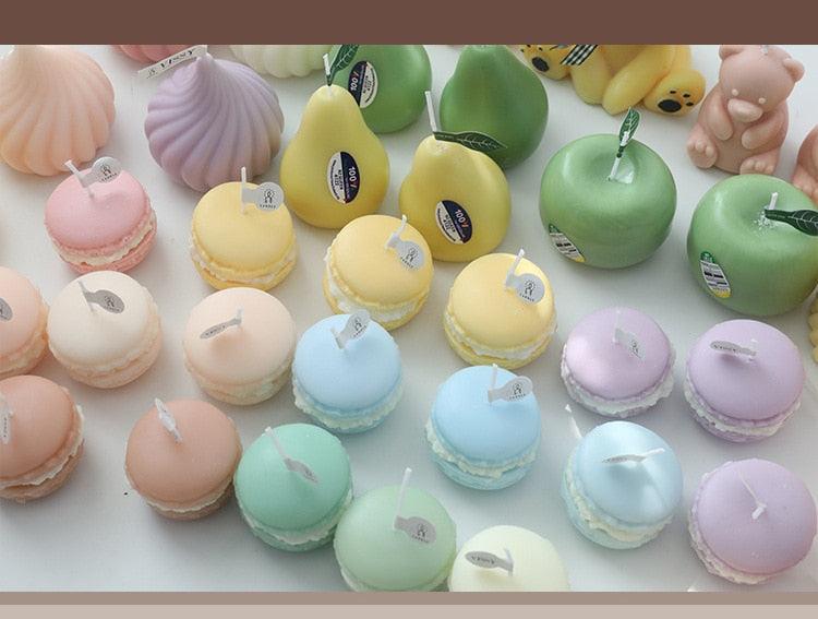 Handmade Lovely Macaron Candle Macaron Candles Scented Candle Cute Handmade Aromatherapy Candles Gifts For Women Home Decor Candle Scented Candles Aromatherapy Wedding Home Decoration Scented Candles INS Shooting Props