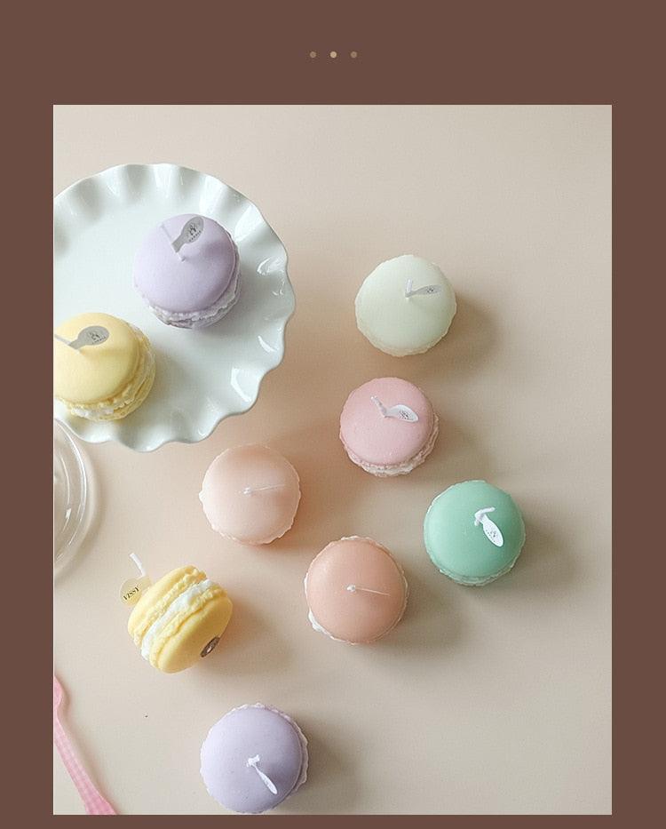 Handmade Lovely Macaron Candle Macaron Candles Scented Candle Cute Handmade Aromatherapy Candles Gifts For Women Home Decor Candle Scented Candles Aromatherapy Wedding Home Decoration Scented Candles INS Shooting Props