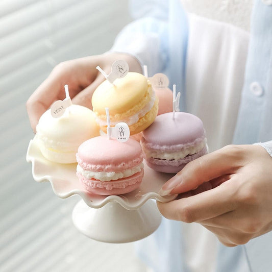 Handmade Lovely Macaron Candle Macaron Candles Scented Candle Cute Handmade Aromatherapy Candles Gifts For Women Home Decor Candle Scented Candles Aromatherapy Wedding Home Decoration Scented Candles INS Shooting Props