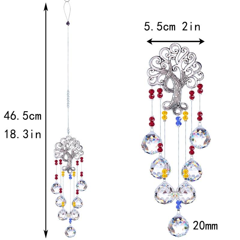 Hanging Crystal With Ball Prism Rainbow Maker Tree of Life Decor For Garden Window Rainbow Maker with Chain for Easy Hanging Outdoor Home Kids Room Window