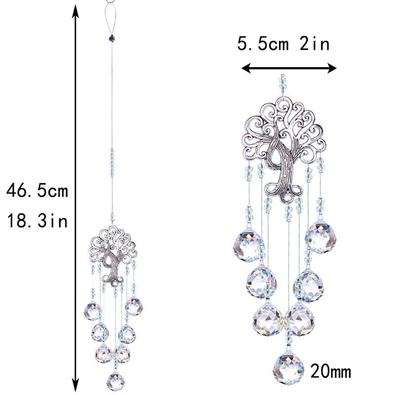 Hanging Crystal With Ball Prism Rainbow Maker Tree of Life Decor For Garden Window Rainbow Maker with Chain for Easy Hanging Outdoor Home Kids Room Window