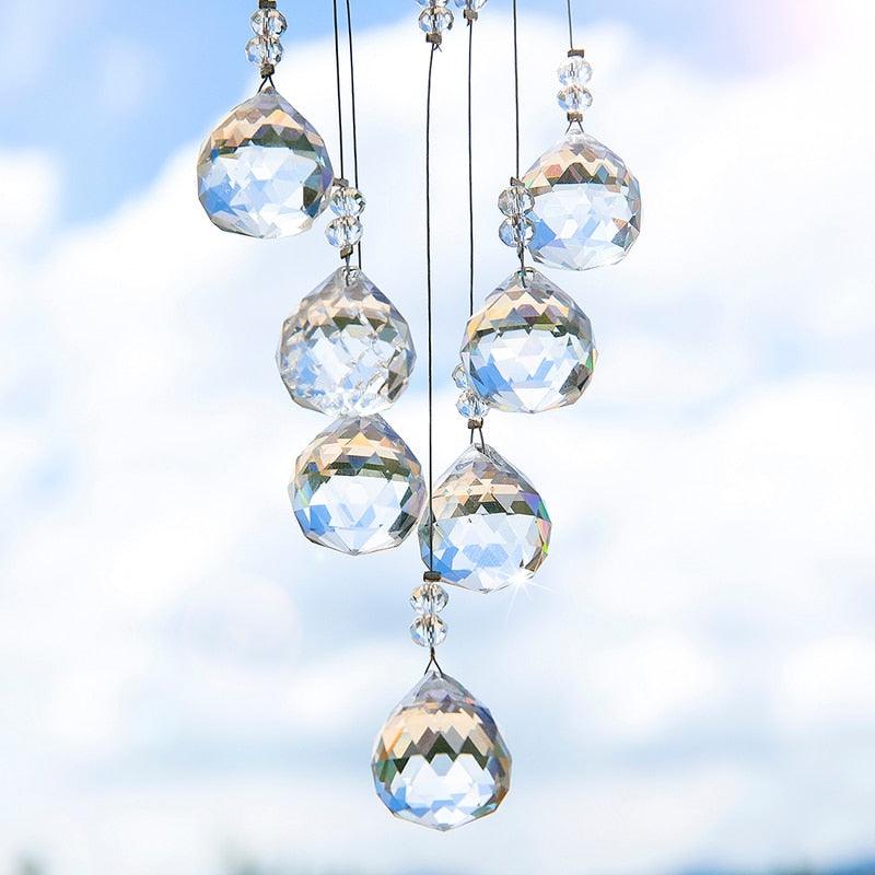 Hanging Crystal With Ball Prism Rainbow Maker Tree of Life Decor For Garden Window Rainbow Maker with Chain for Easy Hanging Outdoor Home Kids Room Window