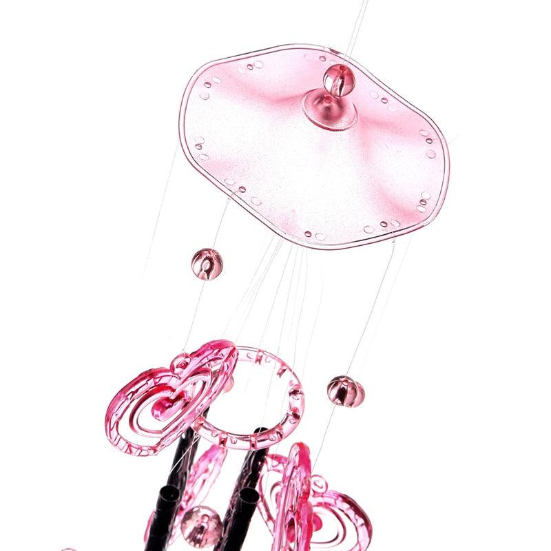 Heart Plastic Crystal  Metal Tubes Wind Chime Home Garden Decoration Gift Car Outdoor Heart Wind Chimes Decoration Gift for Mom Heart Wind Bell  Heart Wind Catcher Aluminum  Outdoor Yard Garden Decor Wind Chimes