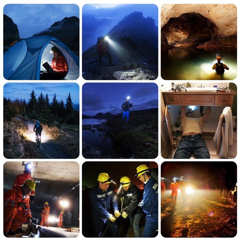 High Lumen Ultra Bright Powerful Rechargeable LED Headlamp  USB Head Lamp 7 LED Headlight Head Flashlight Waterproof Flashlight Head Torch For Outdoor Camping Cycling Running Fishing
