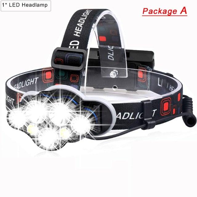 High Lumen Ultra Bright Powerful Rechargeable LED Headlamp  USB Head Lamp 7 LED Headlight Head Flashlight Waterproof Flashlight Head Torch For Outdoor Camping Cycling Running Fishing