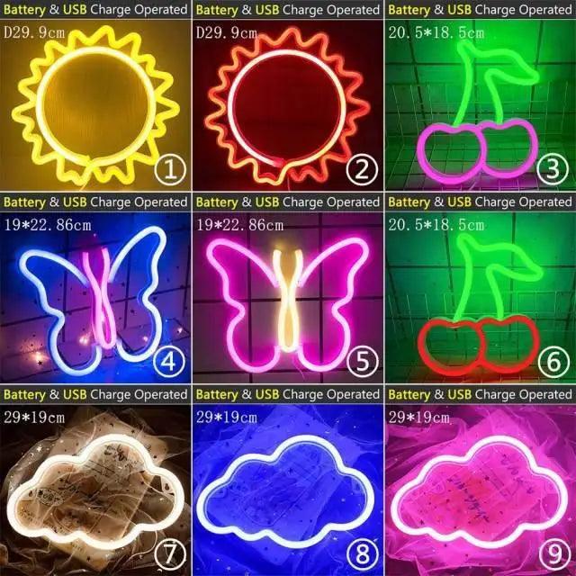 High Quality Wholesale LED Neon Night Light Sign Wall Art Sign Night Lamp Xmas Birthday Gift Wedding Party Wall Hanging Neon Lamp Home Decor