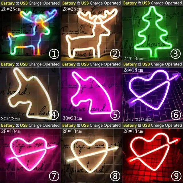 High Quality Wholesale LED Neon Night Light Sign Wall Art Sign Night Lamp Xmas Birthday Gift Wedding Party Wall Hanging Neon Lamp Home Decor