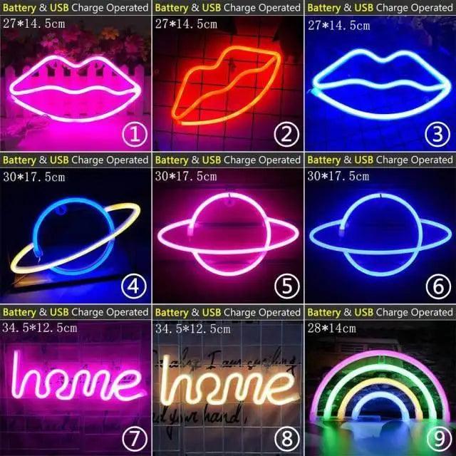 High Quality Wholesale LED Neon Night Light Sign Wall Art Sign Night Lamp Xmas Birthday Gift Wedding Party Wall Hanging Neon Lamp Home Decor