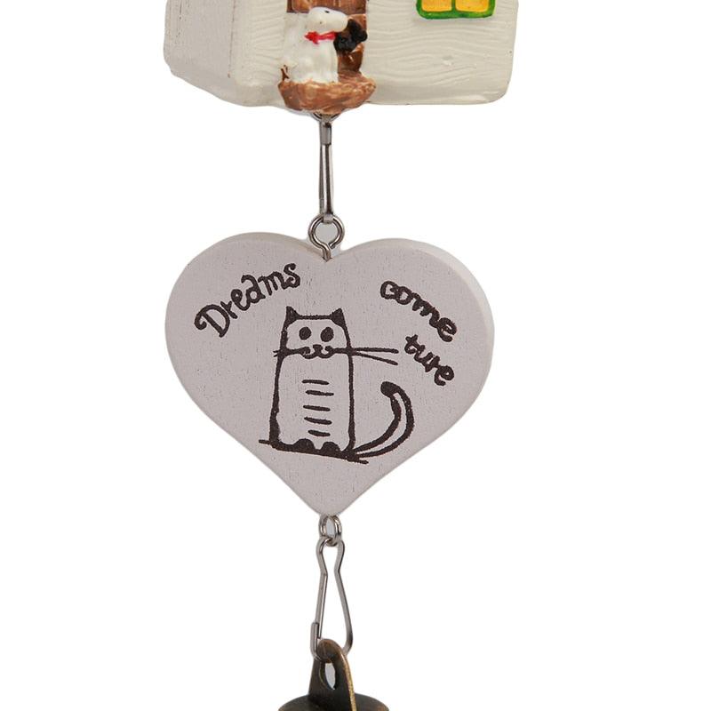 Home Garden Ornaments Bird House cage House Bamboo Outdoor Wooden Wind Chimes Painted Design With Birdhouse Crown Home Ornament Wind Chimes